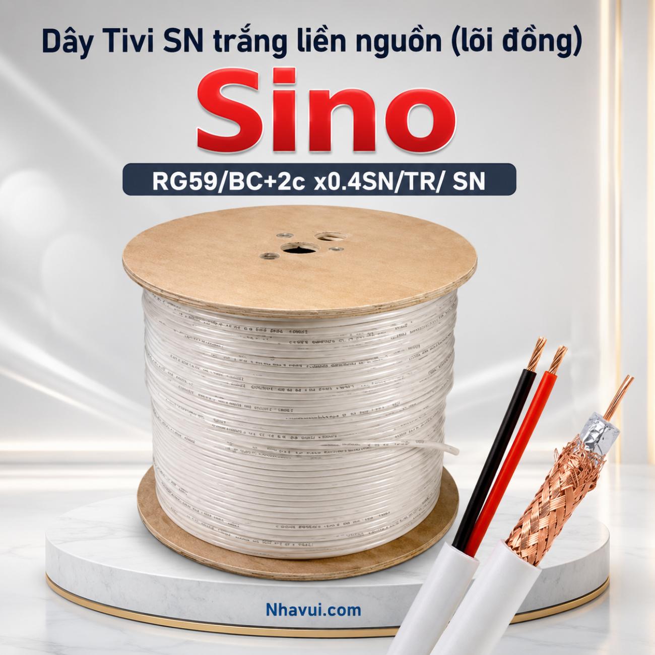 Dây cáp Tivi liền nguồn SP – Sino RG59